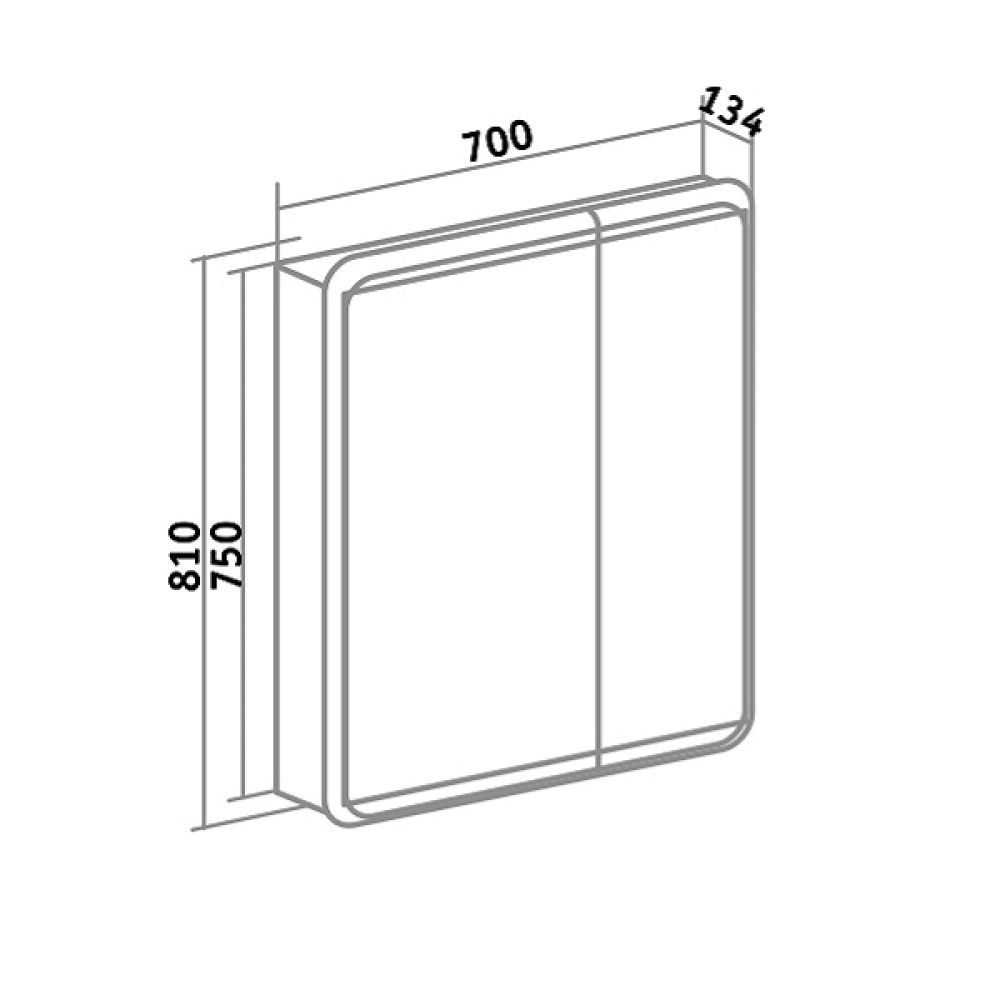 Зеркальный шкаф Runo  Эрика 70 (УТ000003320), артикул УТ000003320