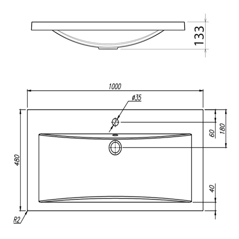 Раковина Florentina Анита 100 см 10.150.01000.201, жасмин, артикул 10.150.01000.201