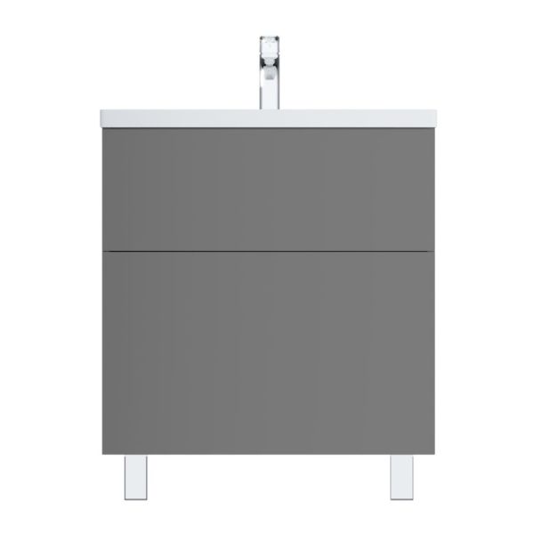 M90FSX07522GM32 GEM, База под раковину, напольная, 75 см, 2 ящика push-to-open, графит матовый