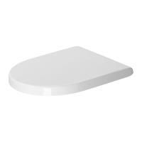Сиденье для унитаза, Duravit, Starck 3, с крышкой, ширина, мм-370, глубина, мм-410, высота, мм-30, тип шарниров-SoftClose, материал шарниров-нержавеющая сталь, цвет шарниров-хром, цвет-белый
