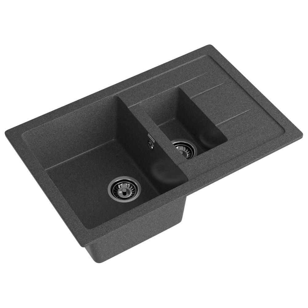 Кухонная мойка GranFest QUADRO 775KL, графит, артикул Q-775KL графит