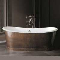 Devon Ambra Ванна чугунная (без отверстий для смесителя),182x81xh70,5cм, свободностоящая, цвет: белый, вн.отделка: листовая медь (без слива-перелива)