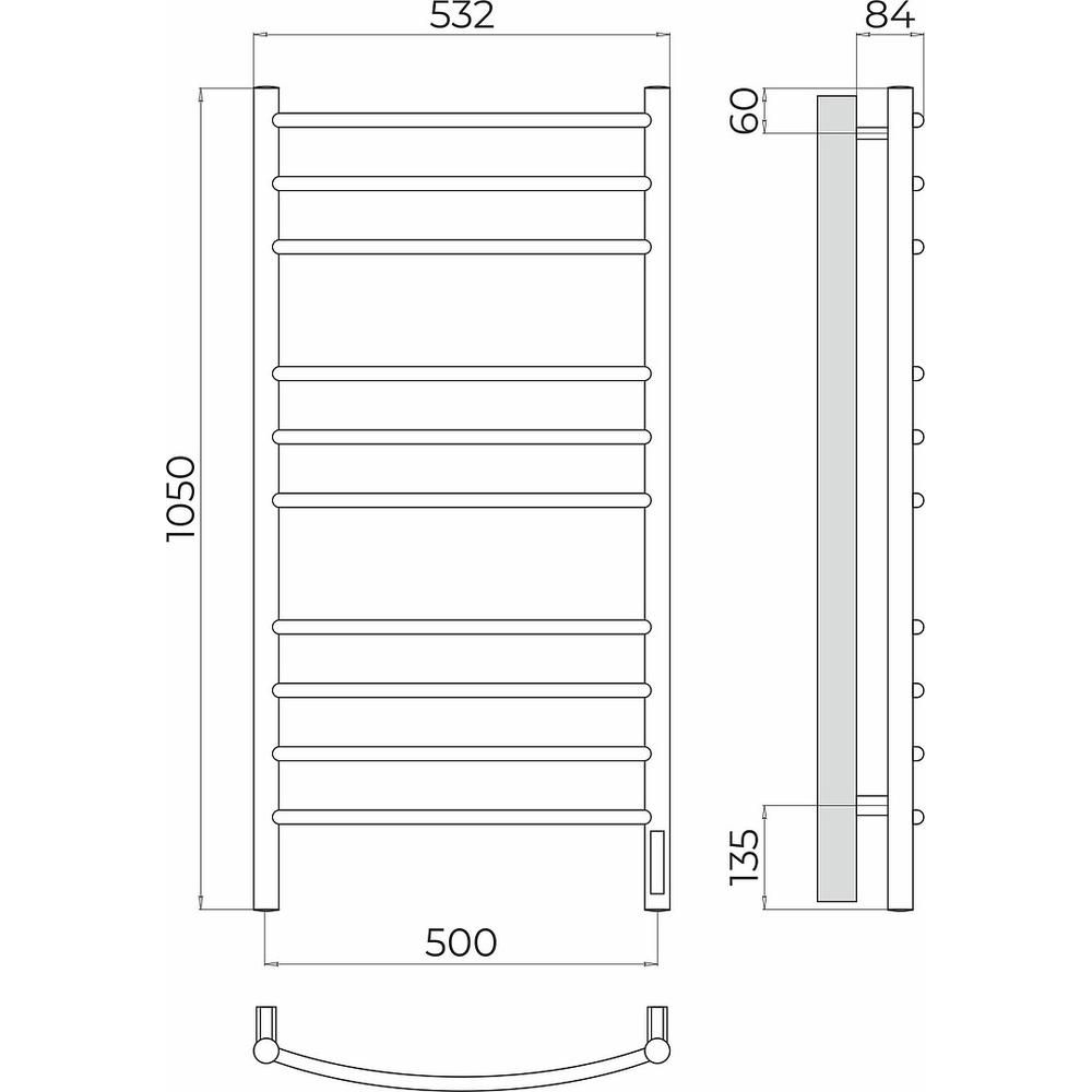 Полотенцесушитель электрический Terminus Классик П10 50х105, артикул 4670078544469