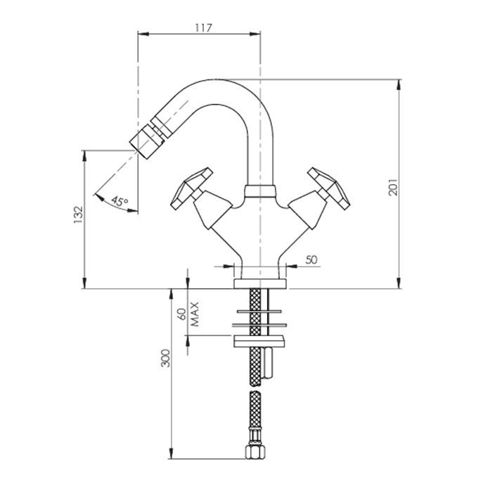Nicolazzi Star  Смеситель для биде, без донного клапана,цвет хром, артикул 4837TCCRA1