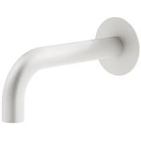 Plumberia Selection IXO Излив из стены d.24, длина 210 мм, подкл. 1/2' с латунной накладкой d.70, белый матовый