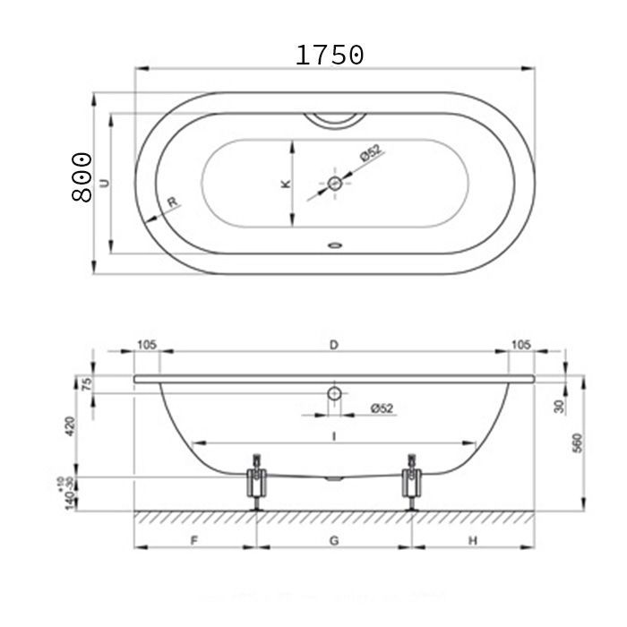 Опора для ванны, Bette, универсальная, комплект-2 штуки, артикул B23-1500