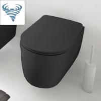 Kerasan Nolita Унитаз безободковый подвесной 55х35 см, смыв Tornado, с креплениями WB9N, цвет черный матовый