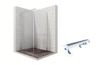 Душевой уголок Ambassador Diamond 12011106L-ST4, квадратный, линейный трап, 100х100