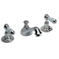 Devon Dandy Смеситель для раковины на 3 отв., с донным клапаном, c ручками белыми, цвет: хром