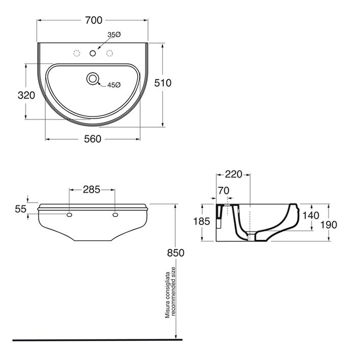 AZZURRA CHARME пьедестал для раковины CHA270, цвет белый