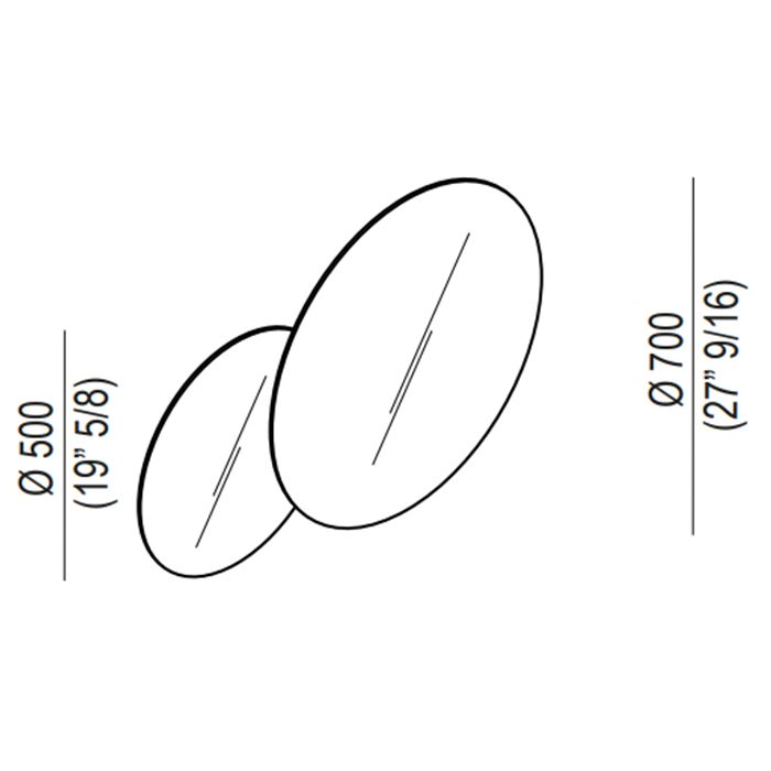Agape Eclissi Зеркало настенное двойное D500 и D700 мм Agape Eclissi Зеркало настенное двойное D500 и D700 мм