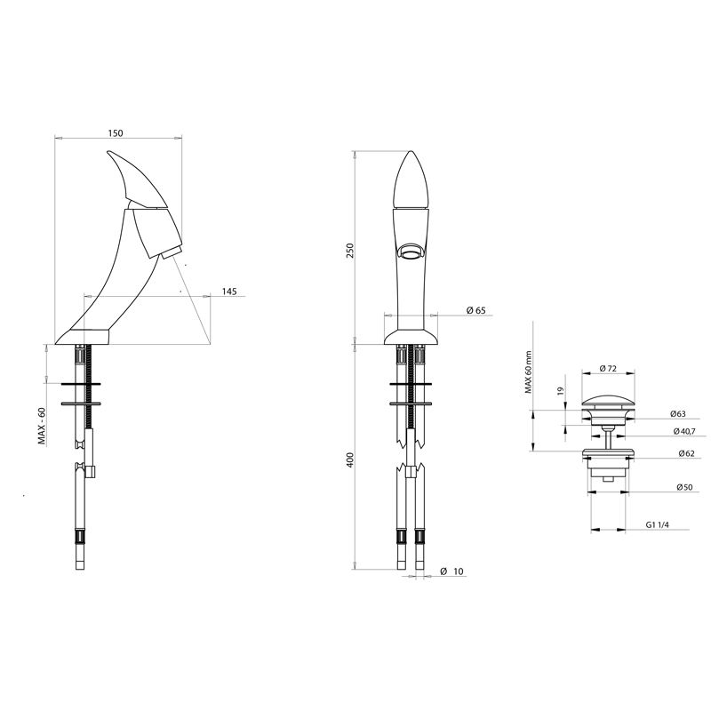 Bongio Moon Смеситель для раковины, цвет хром