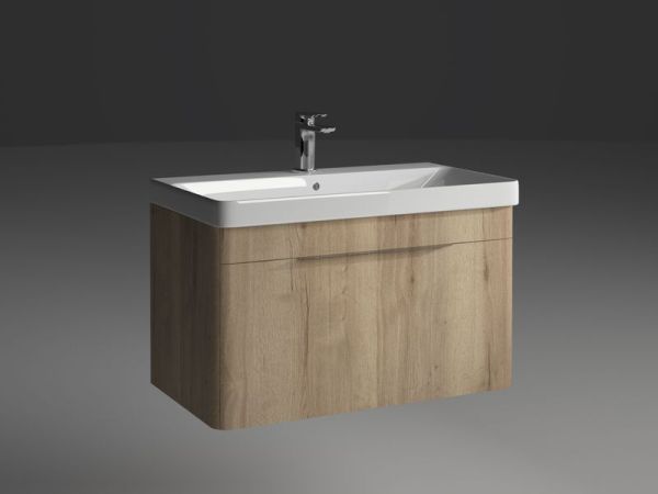 IBX REDING, тумба под раковину 80 см, 1 ящик с ручкой, цвет белый глянцевый лак