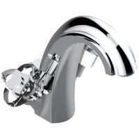 THG PETALE DE CRISTAL CLAIR Смеситель для раковины на 1 отверстие, с донным клапаном, стекло прозрачное, цвет хром