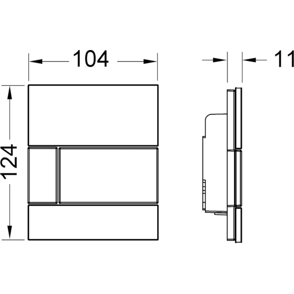 TECEsquare Urinal, белый, клавиша нержавеющая сталь TECEsquare Urinal, белый, клавиша нержавеющая сталь