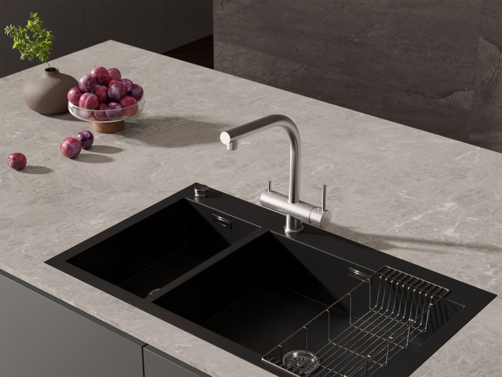 Смеситель для кухни Cersanit CREA однорычажный с фильтром сатин (68224), артикул 68224