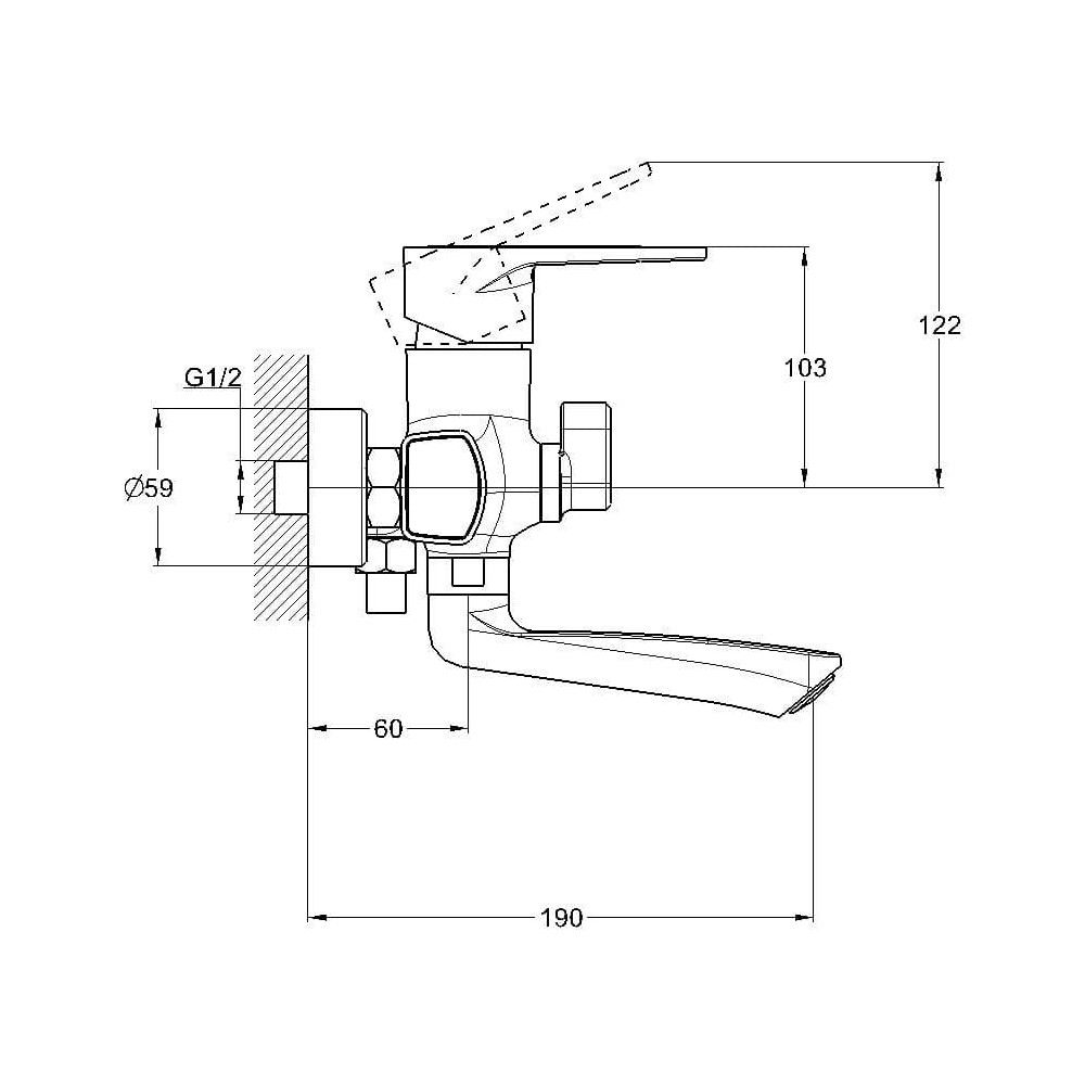 Смеситель для ванны G.Lauf ZDN3-A183, хром