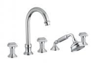 Смеситель на борт ванны с выдвижным душем и переключателем CEZARES OLIMP-BVD