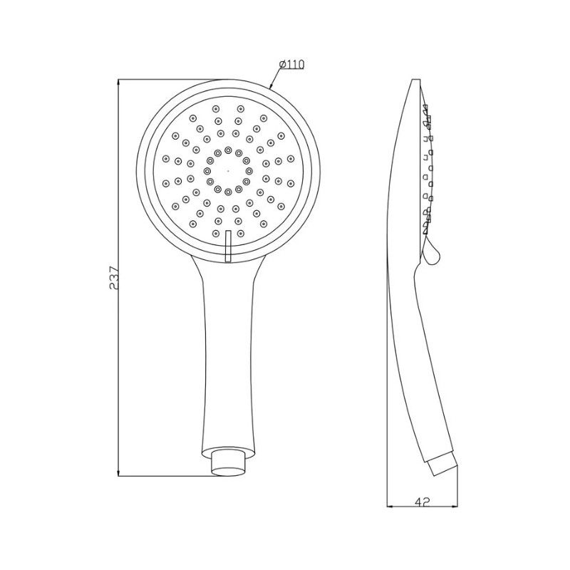 Лейка для душа G.Lauf UHS-1152GN, хром/зеленый