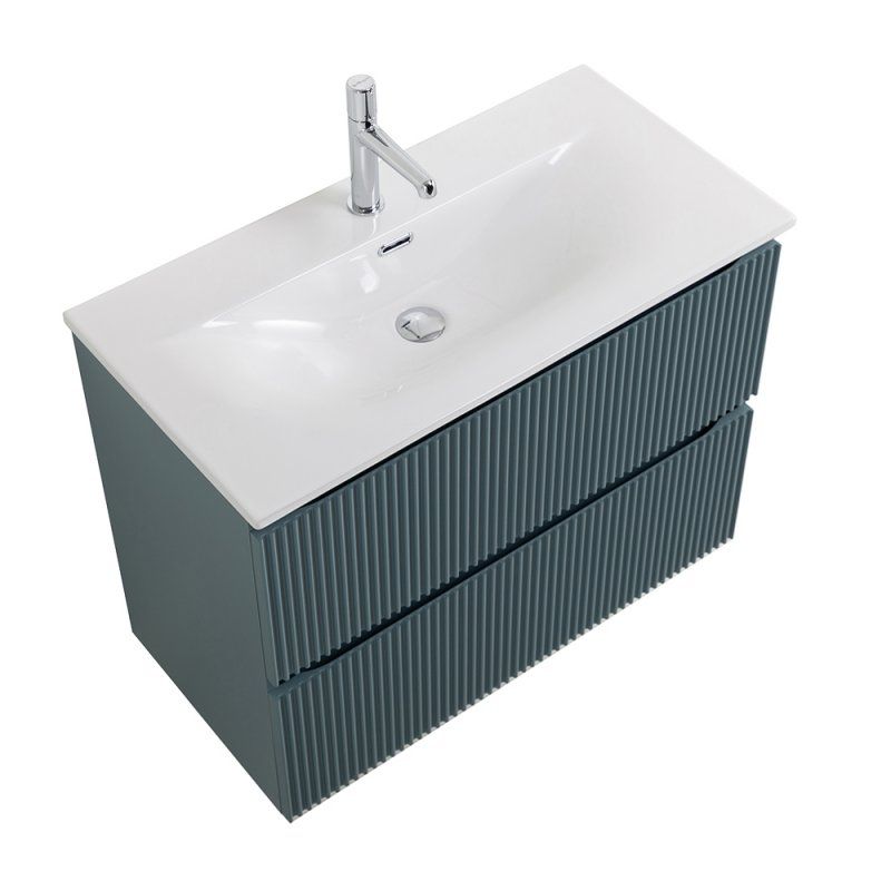 UNO-MINI База под раковину подвесная с фрезерованными ручками по всей длине фасада с двумя выкатн. ящ.,Голубой Мат.,700x395x608,UNO-MINI-700-2C-SO-AO, артикул UNO-MINI-700-2C-SO-AO