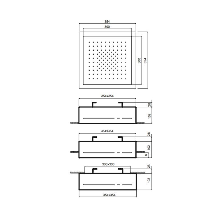 Fantini Acquafit Верхний душ 35х35см потолочный, цвет: матовая оружейная сталь