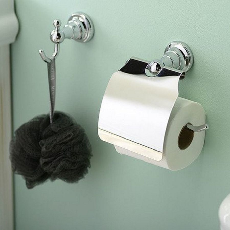 Держатель DIAMOND туалетной бумаги с крышкой, латунь, хром, Sapho, артикул 1317-17