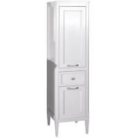 Шкаф пенал ASB-Woodline Гранда 40 Белый c серебряной патиной