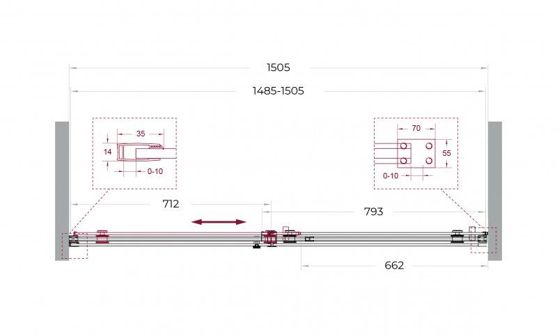 SOFT_CLOSE-2-BF-1-180-C-GM Душевая дверь, артикул SOFT_CLOSE-2-BF-1-180-C-GM