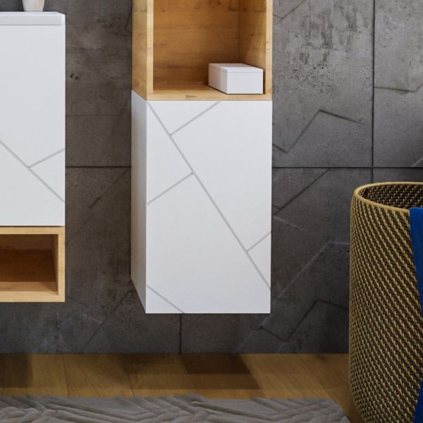 Шкаф навесной Бриклаер КРИСТАЛЛ 35х60 см, белый