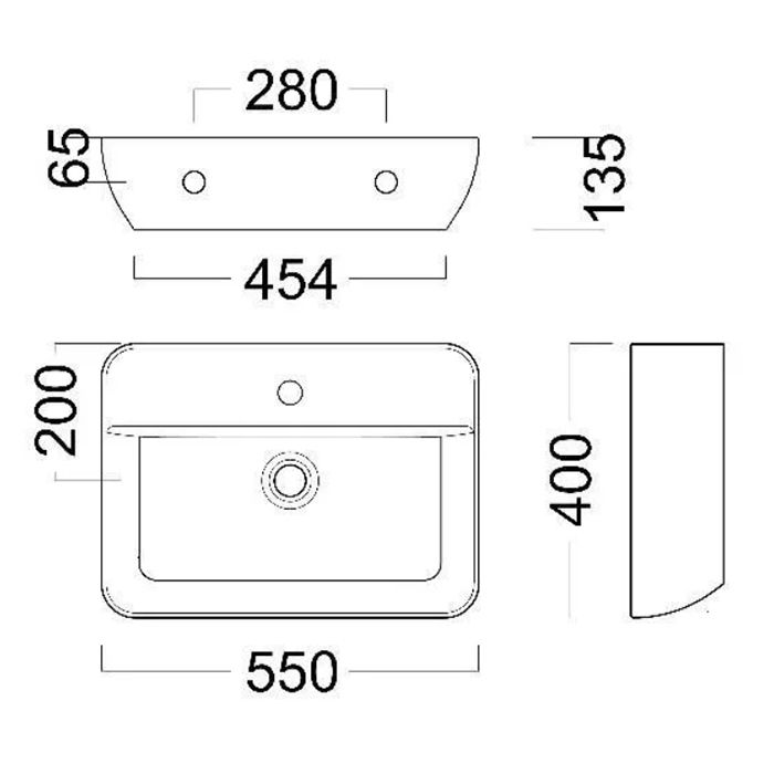 Раковина PLAZA подвесная 55, белая глянцевая, артикул PLR.wb.55.02