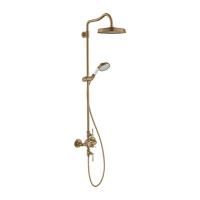 Axor Montreux Showerpipe Душевая стойка с термостатом и верхним душем 1jet, душ: d240 мм, шлангом и ручным душем, цвет: шлифованная бронза