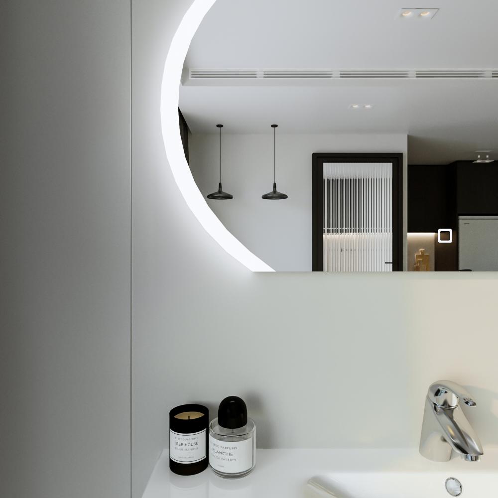 Зеркало Бриклаер Вега/Мальта 100 овал сенсор на зеркале, артикул 4627125415609