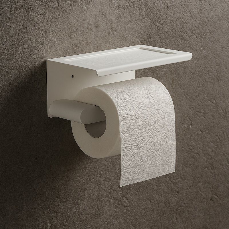 Держатель для туалетной бумаги с полочкой Knotlor PH102WY, белый, артикул PH102WY