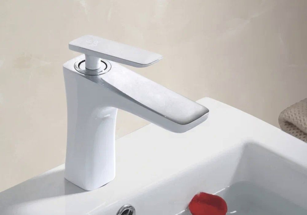 Смеситель для раковины Rose R16F R1601F, белый/хром