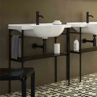 Консоль, Globo, MODE, ширина, мм-767, глубина, мм-315, высота, мм-855, тип установки-напольный, крепления в комплекте, материал-сталь, цвет-черный матовый