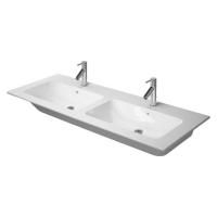 Duravit ME by Starck  Двойная раковина для мебели с перел., с 1 отв. под смес., 1300x490мм, Цвет: Белый