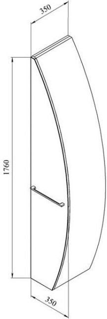Шкаф-пенал De Aqua Эскалада RS1 R белый