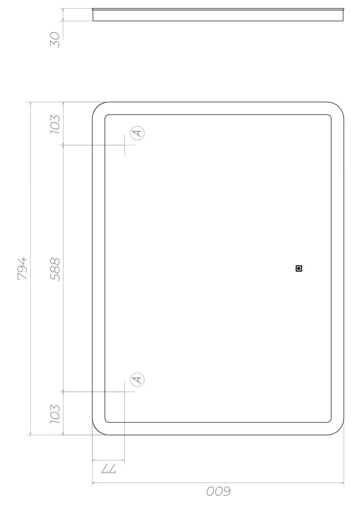 Зеркало VIGO Wing z.WIN.80.Classic, 80 см, артикул z.WIN.80.Classic
