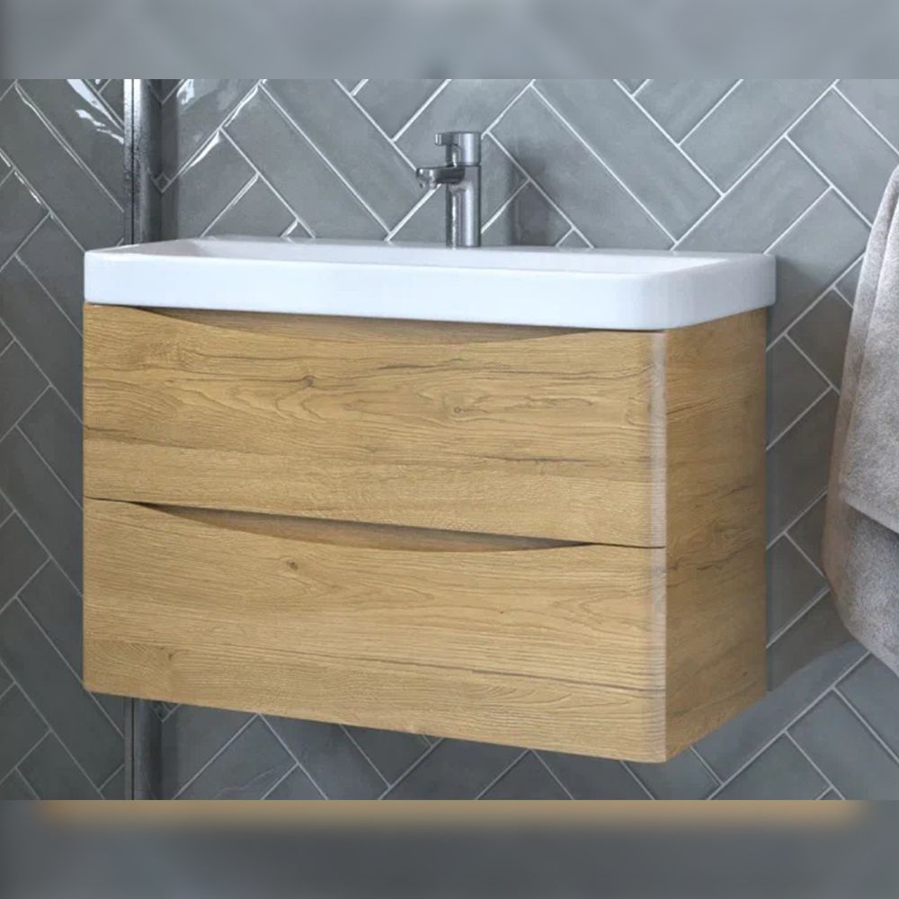 Тумба под раковину подвесная Velvex Clay tp.CLA.9595.80.2Y дуб верона, 80 см, артикул tp.CLA.9595.80.2Y дуб верона