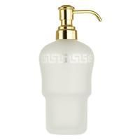 MIGLIORE Колба дозатора для жидкого мыла с диспенсером универсальная, стекло матовое с декором/золото