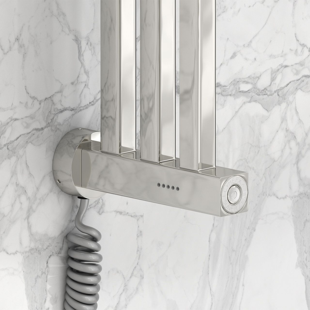 Полотенцесушитель, Сунержа, Хорда 4.0, электрический, ширина, мм-50-98, глубина, мм-166, высота, мм-1250, межосевое расстояние-1200, нагревательный элемент-греющий кабель, подключение-нижнее справа/слева, электрокомплект-МЭМ, мощность, Вт-65, материал-нер