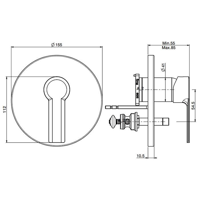 Fima Carlo Frattini Mast Смеситель для душа, встраиваемый, с переключателем на 2 потока, цвет: чёрный матовый, артикул F3139X2NS