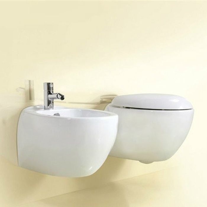 AZZURRA CLAS+ Биде подвесное 56x38.5см c 1 отверстием, c креплением KIT 2000 CF, цвет белый матовый