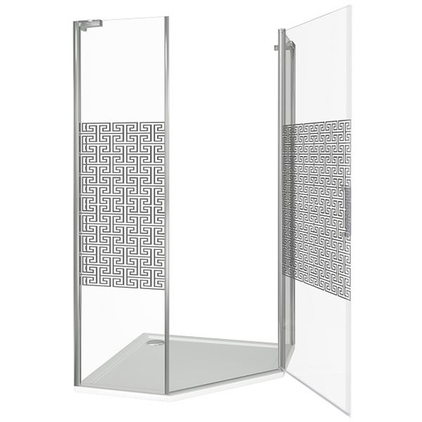 Душевой уголок Good Door Fantasy PNT-90-F-CH 90x90 профиль Хром стекло прозрачное с рисунком