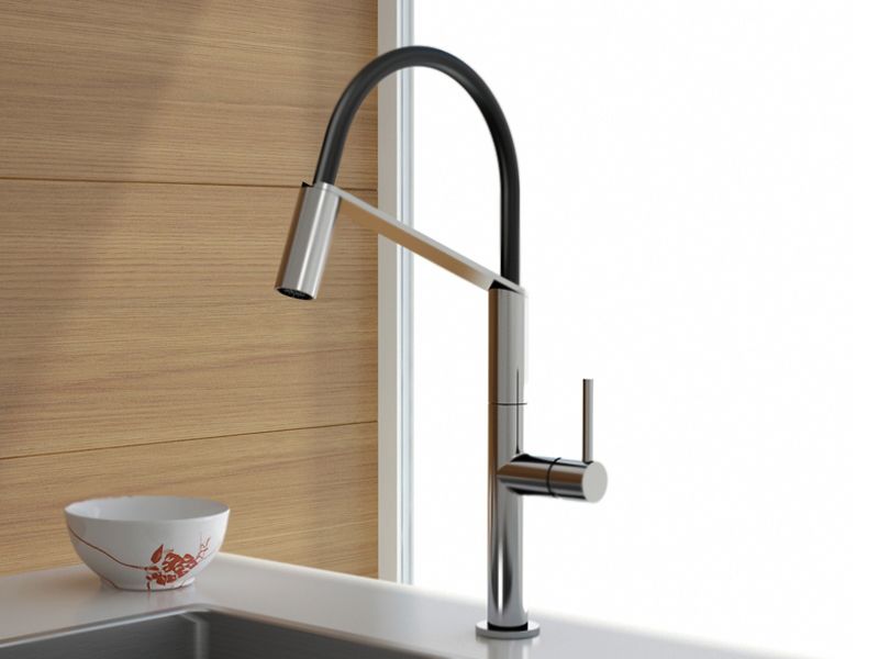 Смеситель для кухни Webert Kitchen Oblique Pro OB920602 Хром Черный