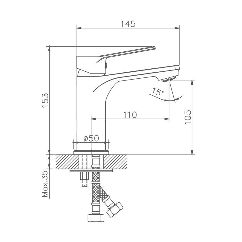 Смеситель для раковины Haiba HB10559, хром