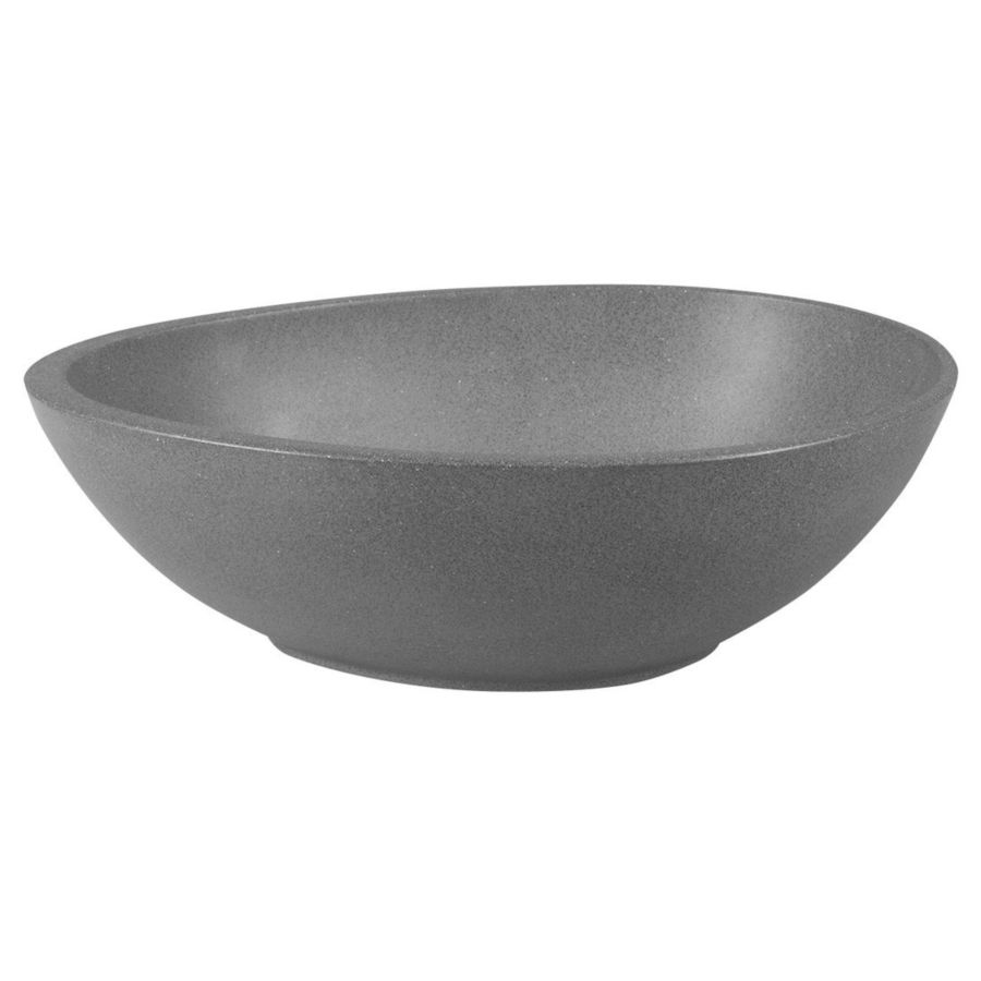 Раковина-чаша PUNC из искусственного камня, со сливом, 53x39 см, на столешницу, черный гранит, Sapho