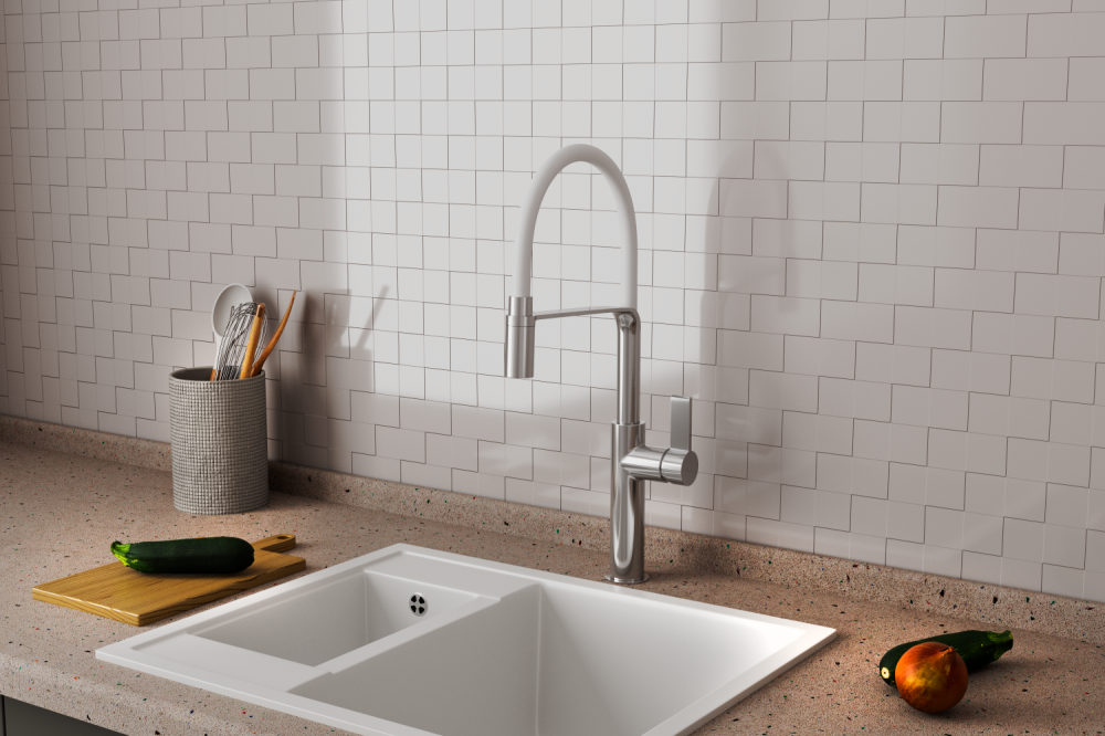 Смеситель для кухонной мойки с гибким изливом RUSH (MS9035-35White), артикул MS9035-35White