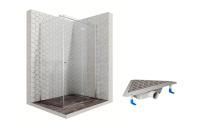 Душевой уголок Ambassador Diamond 12011107R-ST5, прямоугольный, угловой трап, 120х80