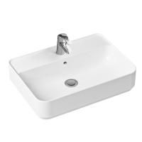 Комплект 2 в 1 Lavinia Boho Bathroom Sink Slim 21510429, накладная фарфоровая раковина 60 см, смеситель с донным клапаном